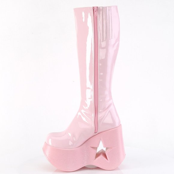 Star Platform Wedge Glitter Knee High Boots - Picture 2 of 5